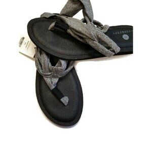 Riverberry Namaste Sling Style Flip Flops With Yoga Mat Padding Womens Sz 8 Gray